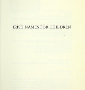 Irish Names for Children