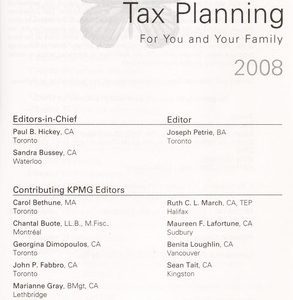 tax planning 2008