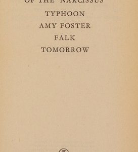 The Nigger Of the 'narcissus/Typhoon/ And Other Stories