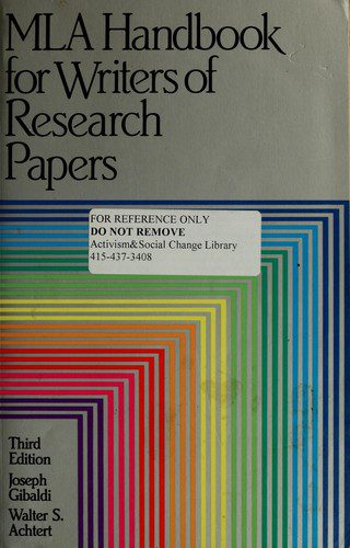 MLA Handbook for Writers of Research Papers 4th ed