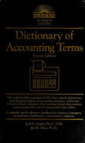 dictionary of accounting terms